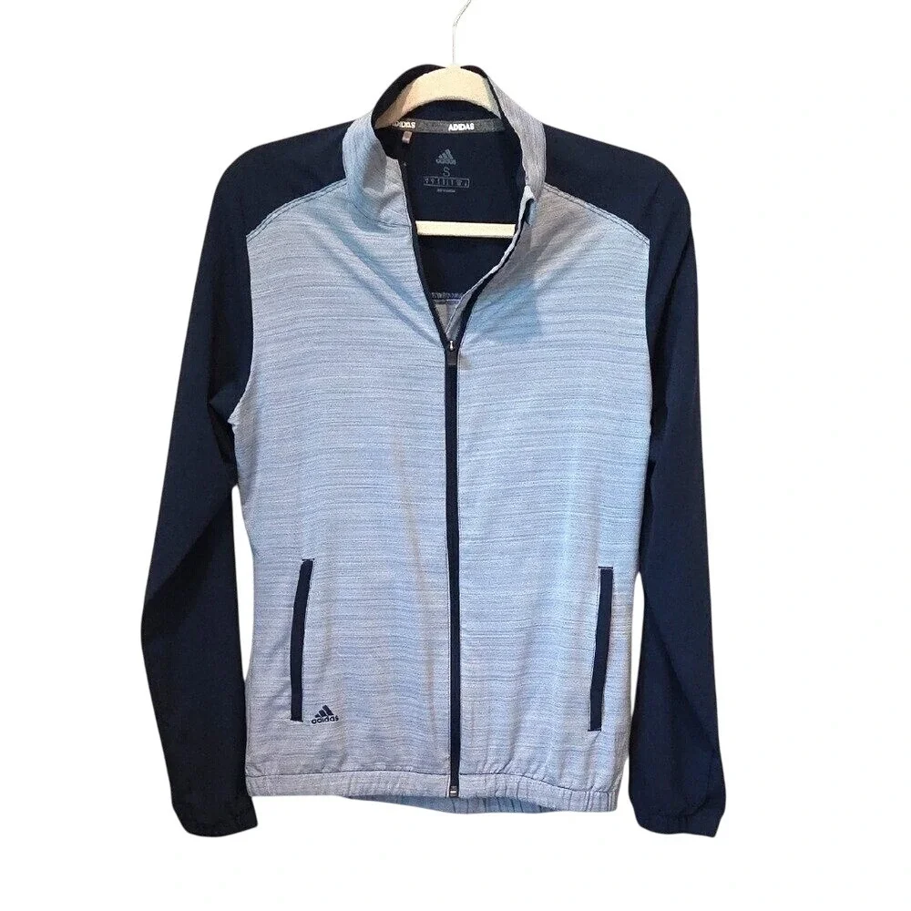 Adidas‎ Golf Jacket Full Zip Unisex Small Mens Blue Navy  Windbreaker Athletic
